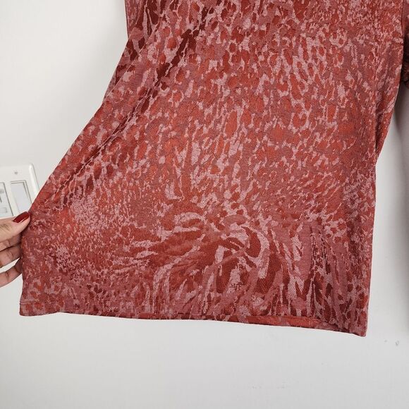 Simply Vera Vera Wang Textured Top Crewneck Long Sleeve Tee Knit Rust Size M - Picture 13 of 14